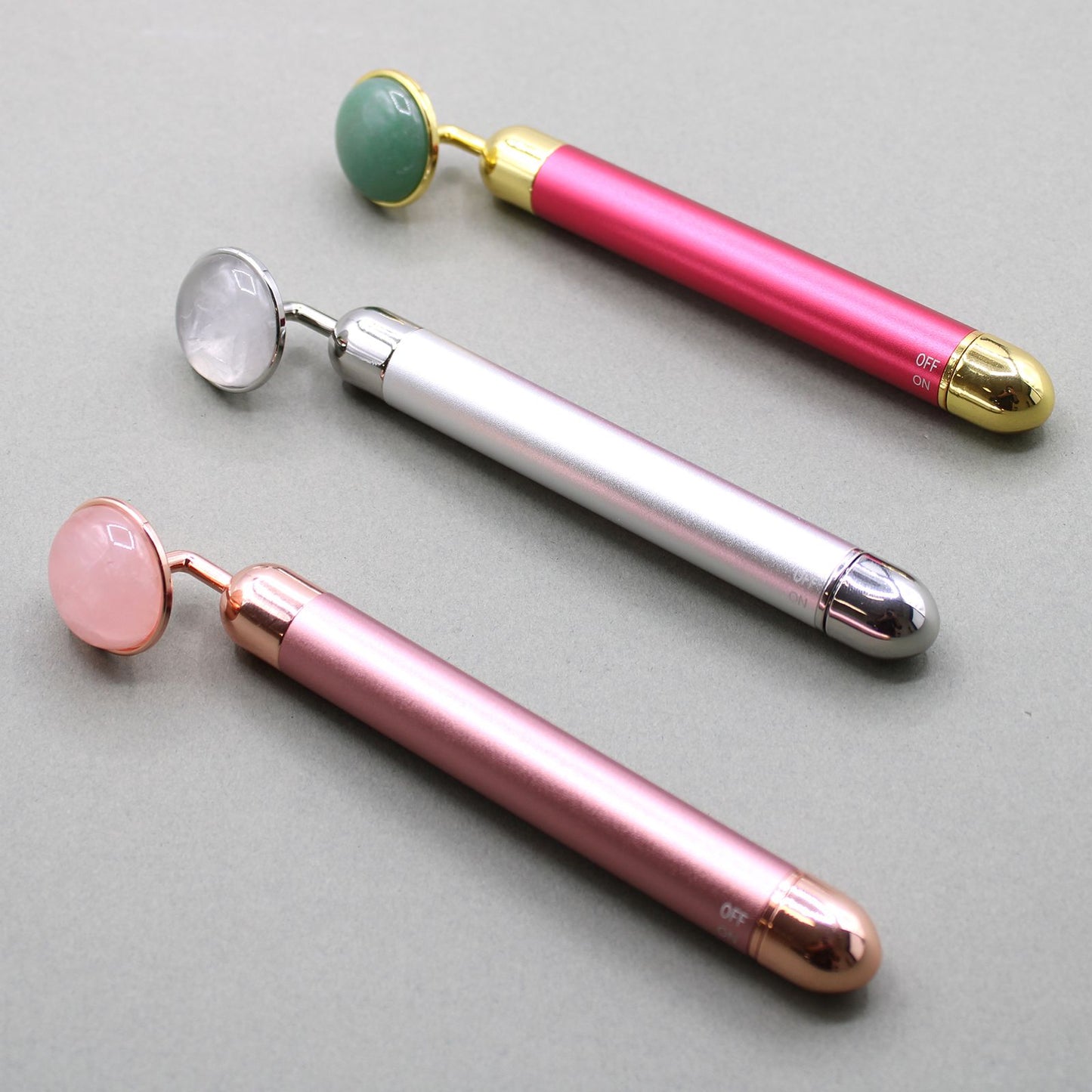 Rodillo con Vibración de Piedras Preciosas - Cuarzo rosa