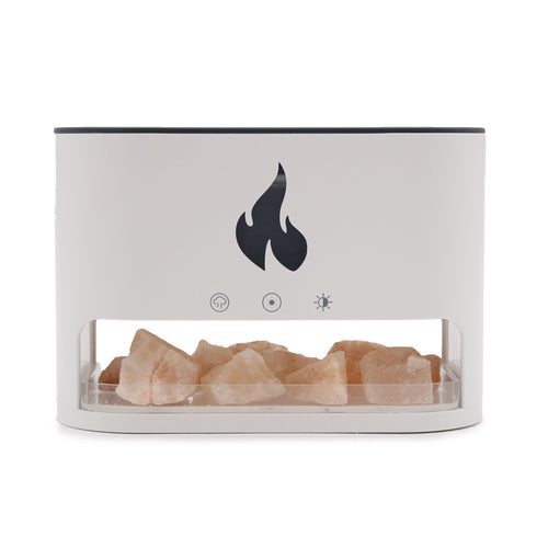 Difusor de Aroma Blaze - Cámara de Sal del Himalaya - USB-C - Efecto Llama (Sal incluida)