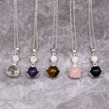Colgante de Manos Curativas de Piedras Preciosas - Cuarzo Rosa