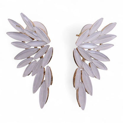 Pendientes de Cristal Vintage - Alas de ángel - Perla