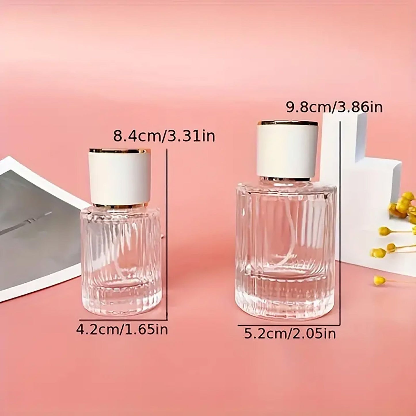 Frascos de vidrio para perfume con pulveridaor y tapa azul 50 ml